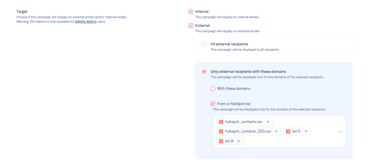Select your HubSpot list and assign it to a Signitic campaign.